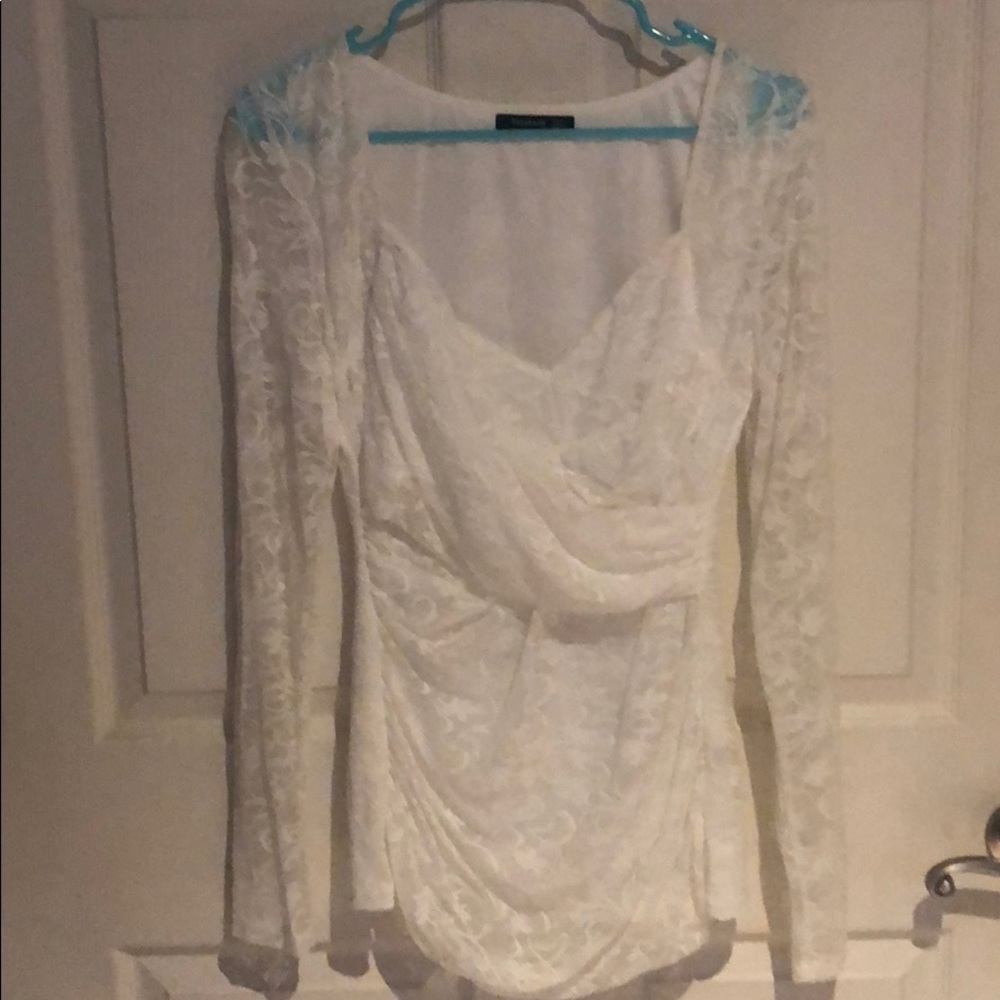 NWOT lace white top